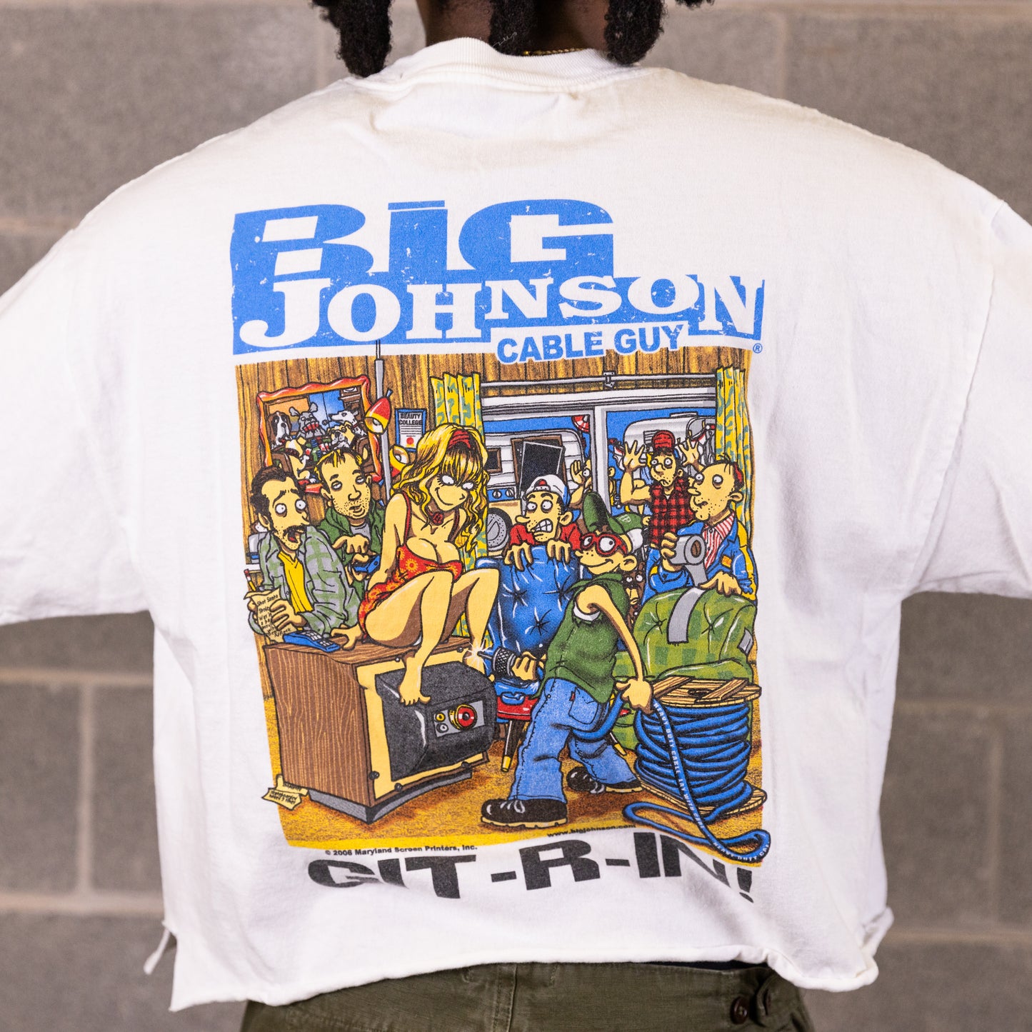 2005 Big Johnson Cable Guy Cropped Tee
