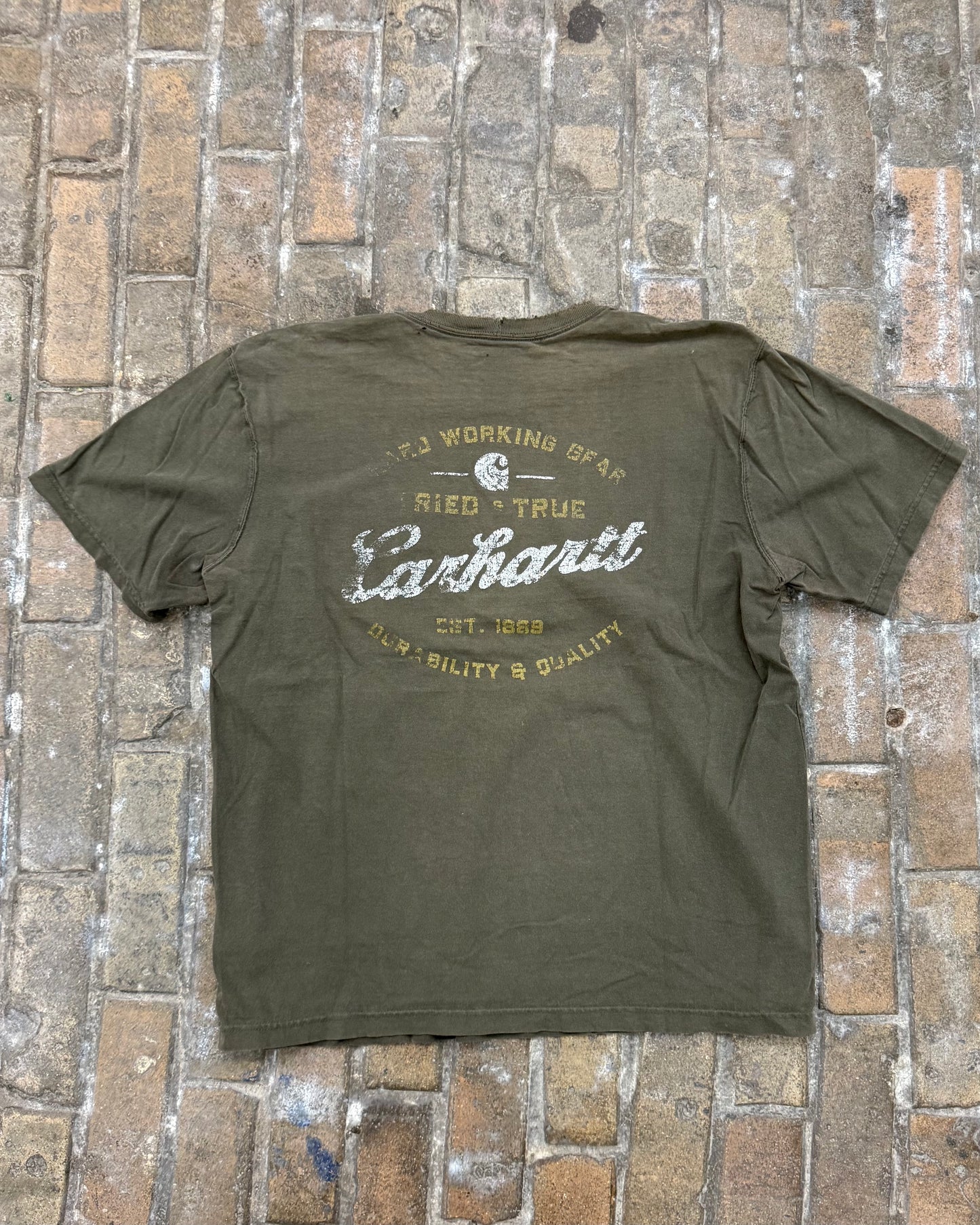 Distressed Carhartt Pocket Tee (Green)