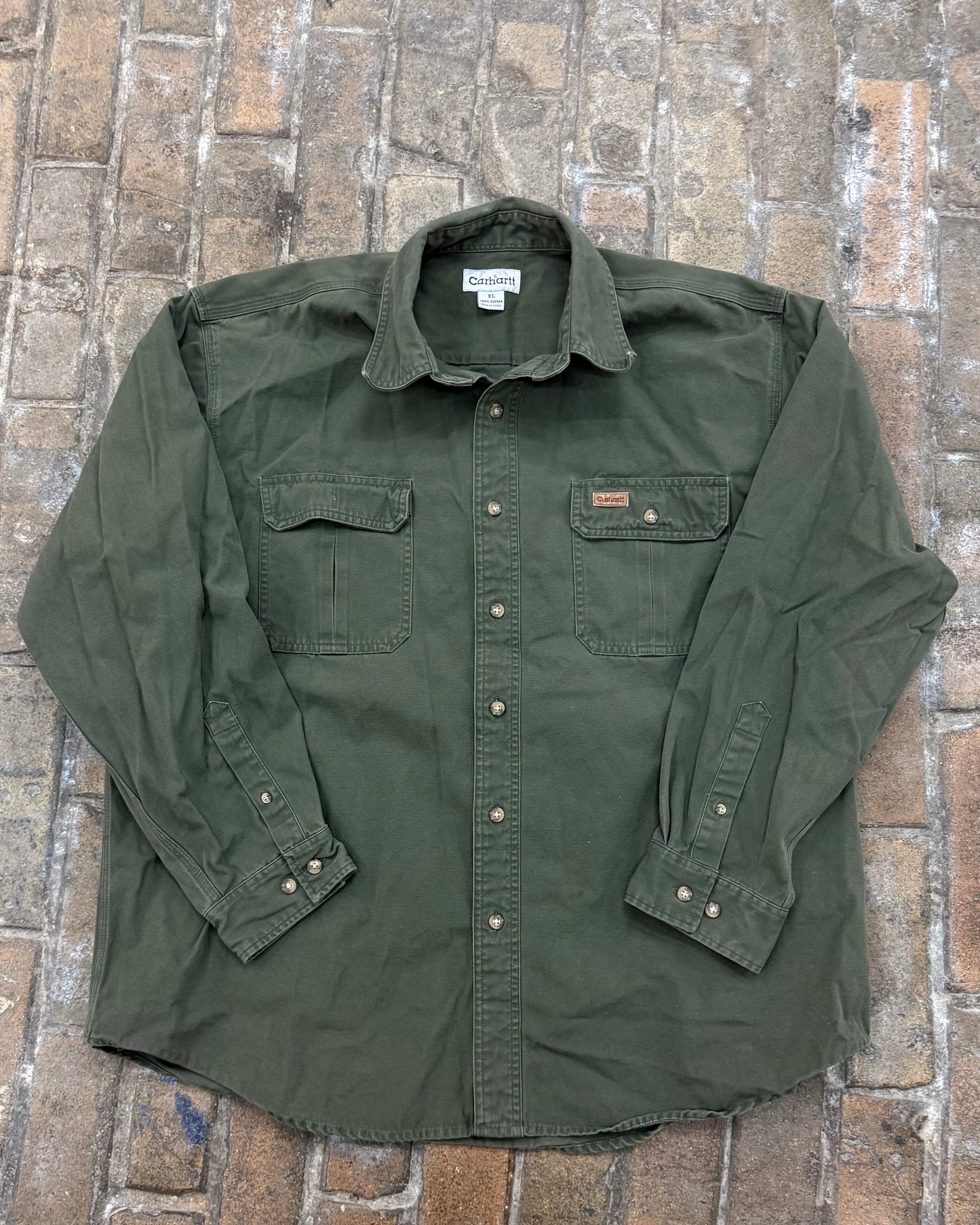 2006 Carhartt Green Button Up Shirt