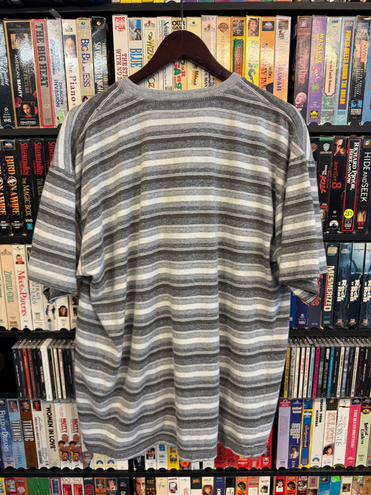 VTG Bleu Ice Striped 1/4 Button Tee