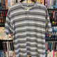 VTG Bleu Ice Striped 1/4 Button Tee