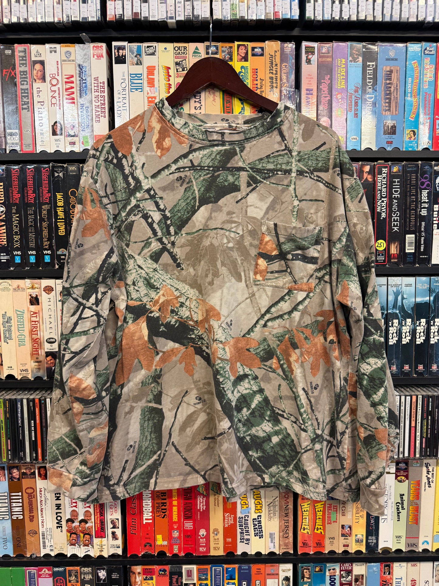 Distressed Fusion 3-D Camo Pocket LS Tee