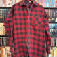VTG Puritan Black/Red Plaid Flannel Button Up