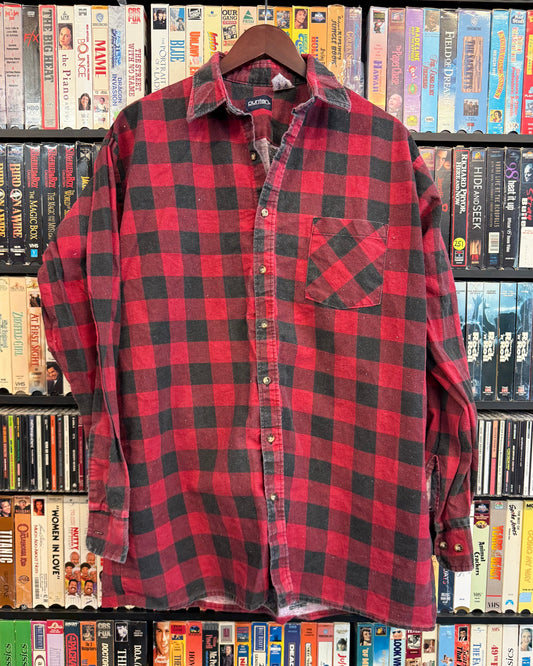 VTG Puritan Black/Red Plaid Flannel Button Up