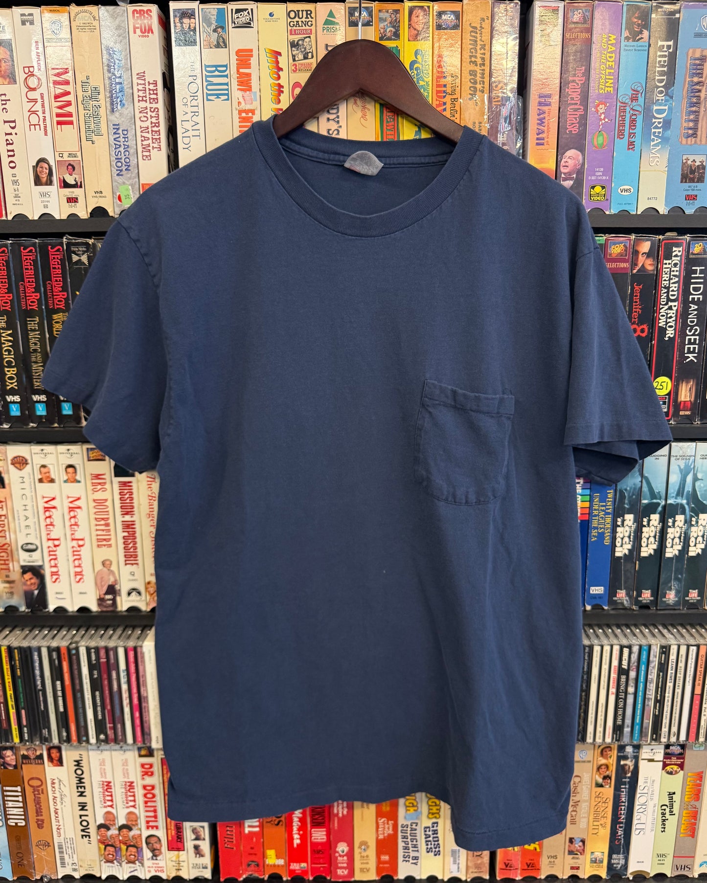 VTG Hanes Navy Blank Pocket Tee