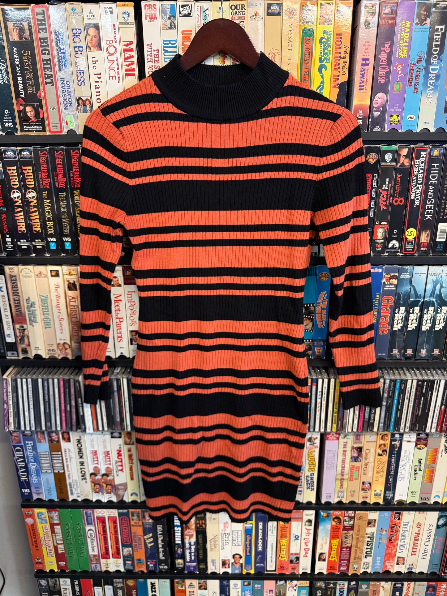 NYC Black & Orange Striped Dress