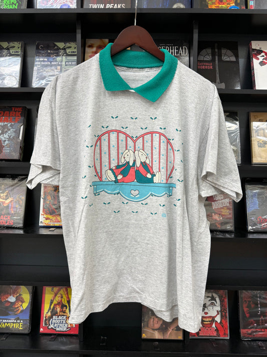 Collared Plush Bunny Graphic Tee