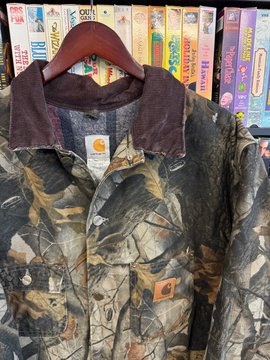 2004 Carhartt RealTree Camo Blanket Lined Chore Coat