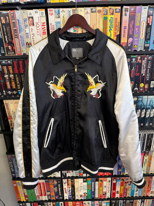 asos Embroidered Eagle Satin Bomber Jacket