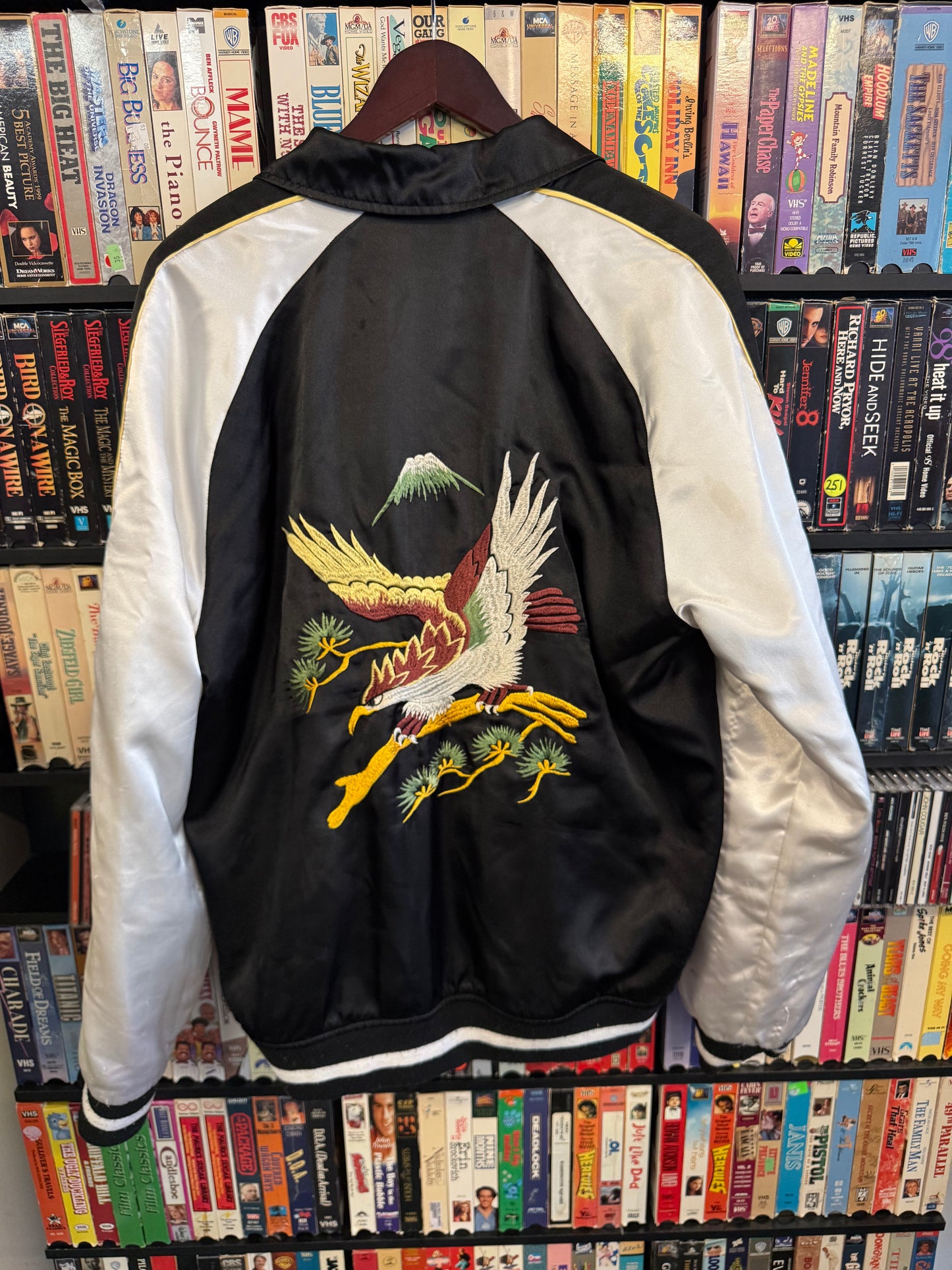 asos Embroidered Eagle Satin Bomber Jacket